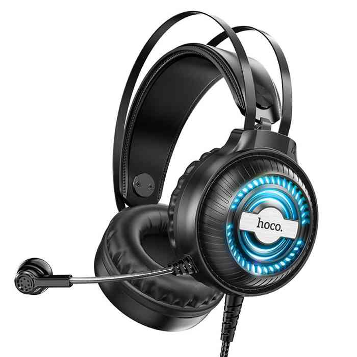 HOCO W101 treamer gaming headphones With Mic&Noise Cancellation 7-Color RGB light